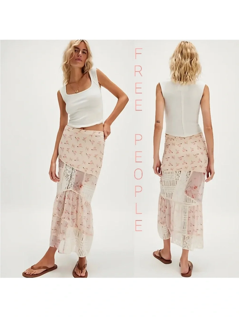 NWOT Free People Daniela Lace Maxi Skirt size L